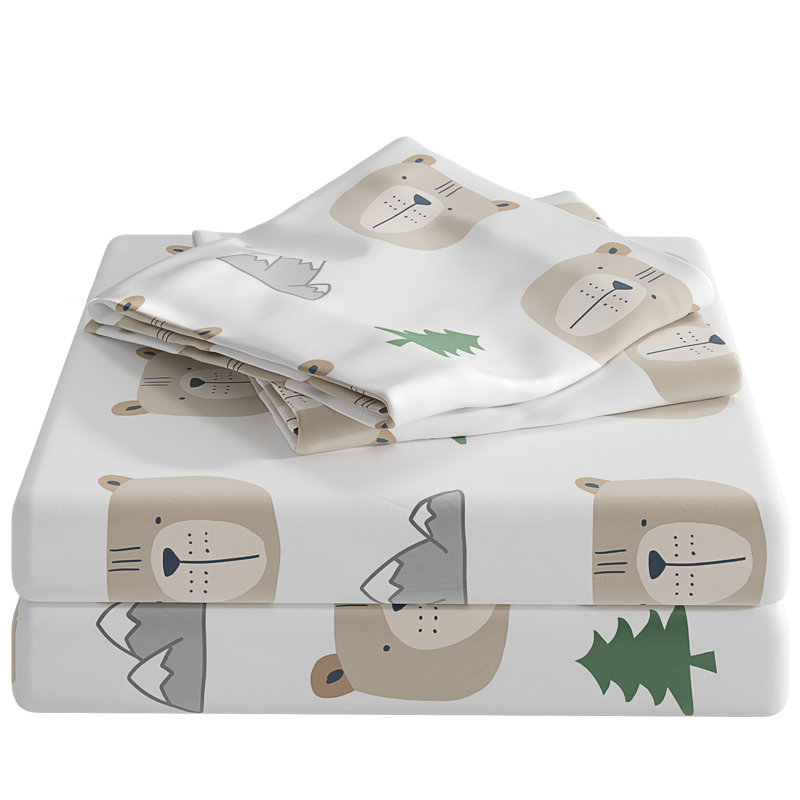 Kids Sheet Set, Soft Microfiber Bedding, Cozy & Breathable, Wrinkle Free Easy Care Bed Sheets, Kids Bears