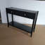 Console étroite en bois avec tiroirs et tablette de rangement, parfaite pour le vestibule, le couloir et le décor de salon en noir-1165216010