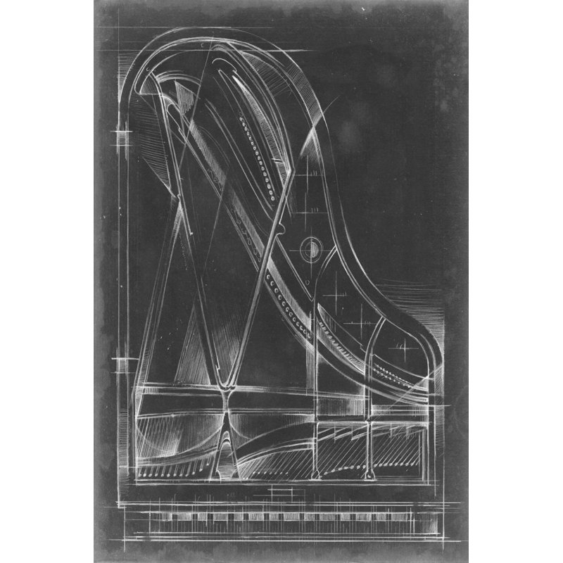 Grand Piano Diagram by Ethan Harper - Wrapped Canvas Art Prints, 30cm H x 20cm W