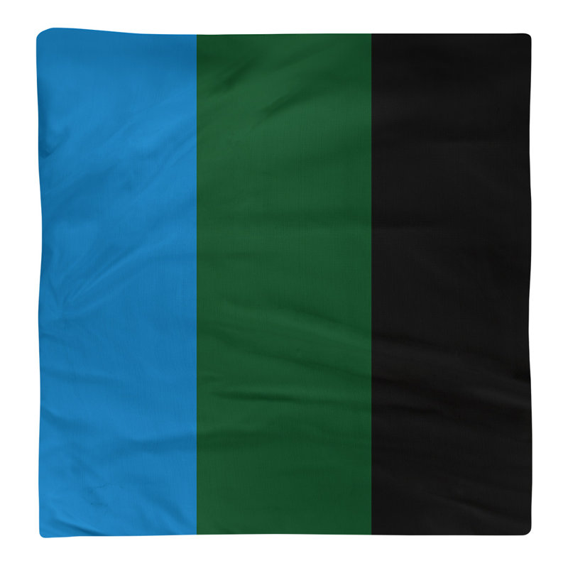 Milwaukee Striped Square Napkin, 22" W x 22" L, Great Lakes Blue/Good Land Green/Black, Cotton Twill