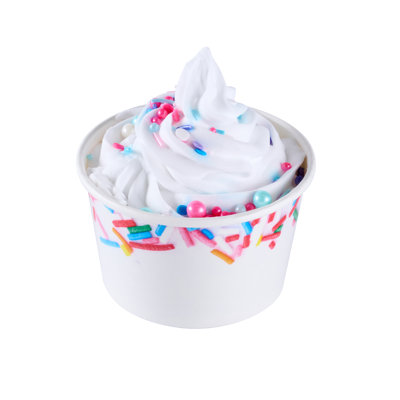 Coppetta 8 Ounce Dessert Cups, 200 Greaseproof Ice Cream Cups - Lids Sold Separately, For Hot And Cold Foods, White Paper Yogurt Bowls, Festive Sprinkle Design, Disposable - Restaurantware