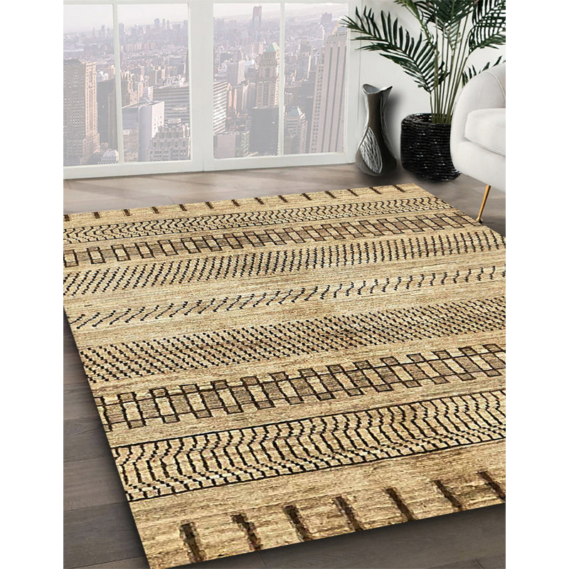 Tapis abstrait à motif abstrait moderne, Rectangle 4 pi x 6 pi