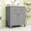 Meuble-lavabo simple autoportant en bois avec lavabo en céramique et rangement polyvalent Mathena-1432369119