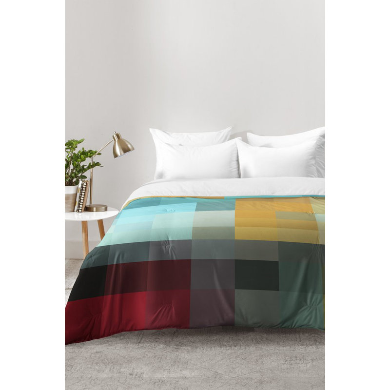 Madart Inc Modern & Contemporary Polyester Box Stitch Abstract Comforter, Twin XL Comforter + 1 Sham
