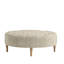 Repose-pieds capitonné ovale capitonné beige Bedford Clara-55456644