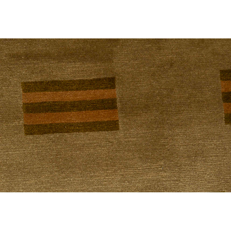 Wool Geometric Area Rug in Brown