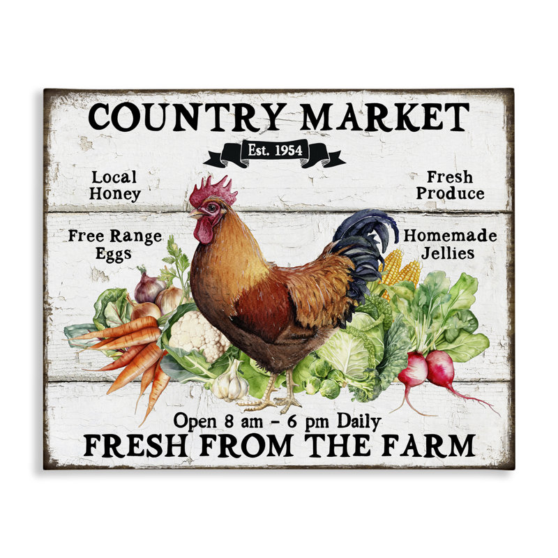 Art mural sur toile Country Market Legumes par Creatif Belle bp-559_CN, H 16 po x l 20 po