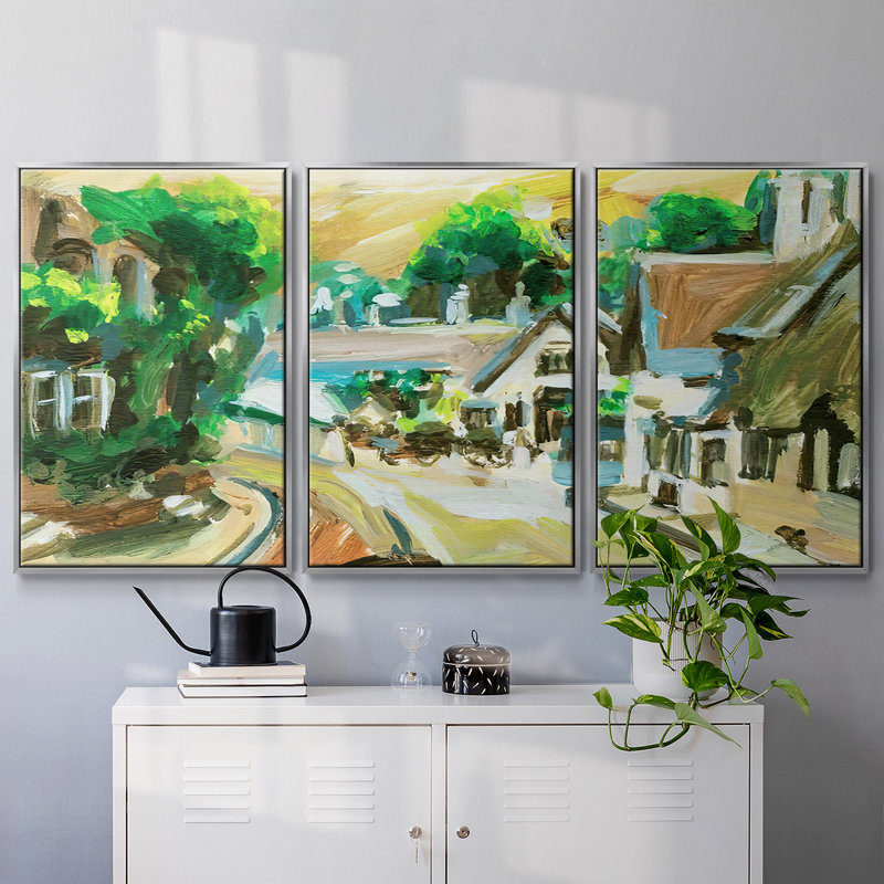 Spring Village II, 3 pièces, Argent, H 40 po x l 78 po x P 2 po