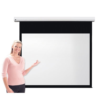 Pro Channel Fix White Electric Projection Screen