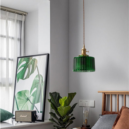 Green Shade Pendant Lighting You'll Love | Wayfair