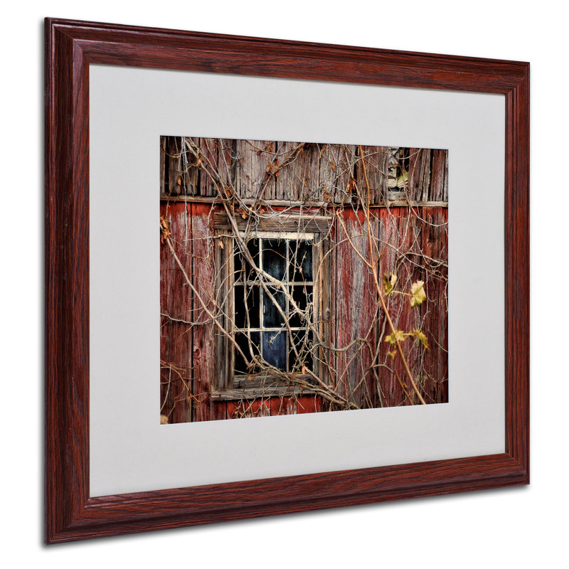 « old grange window » par lois bryan, reproduction de photo encadrée, H 16 po x l 20 po x P 0,5 po, Brun - Biseautée