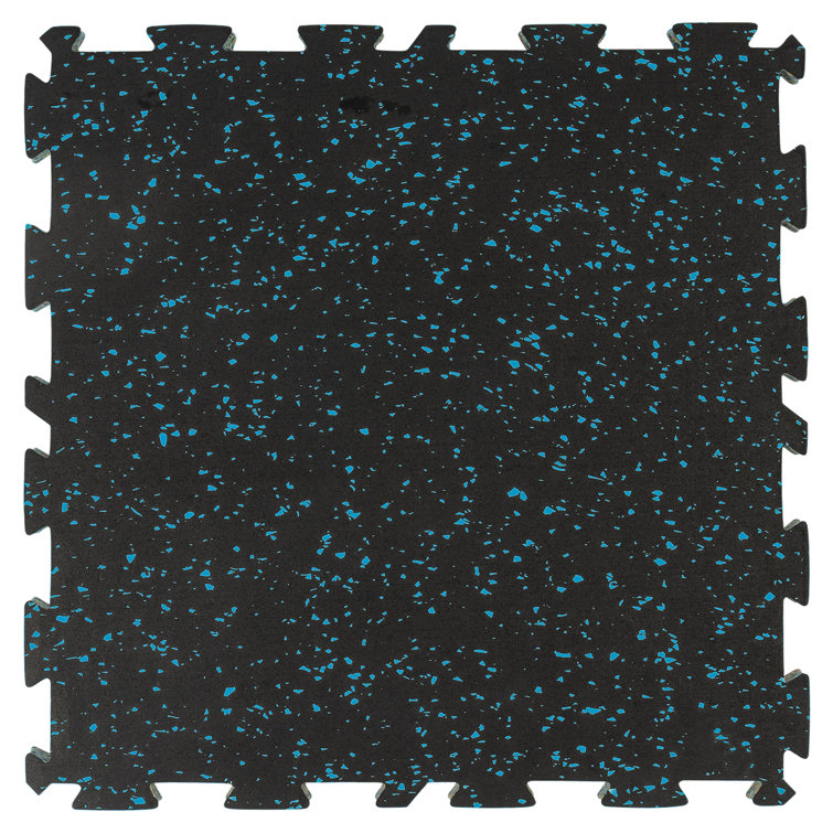 Exercise Floor Mat Fitness Foam Mats Arlmont & Co. Color: Black/Blue