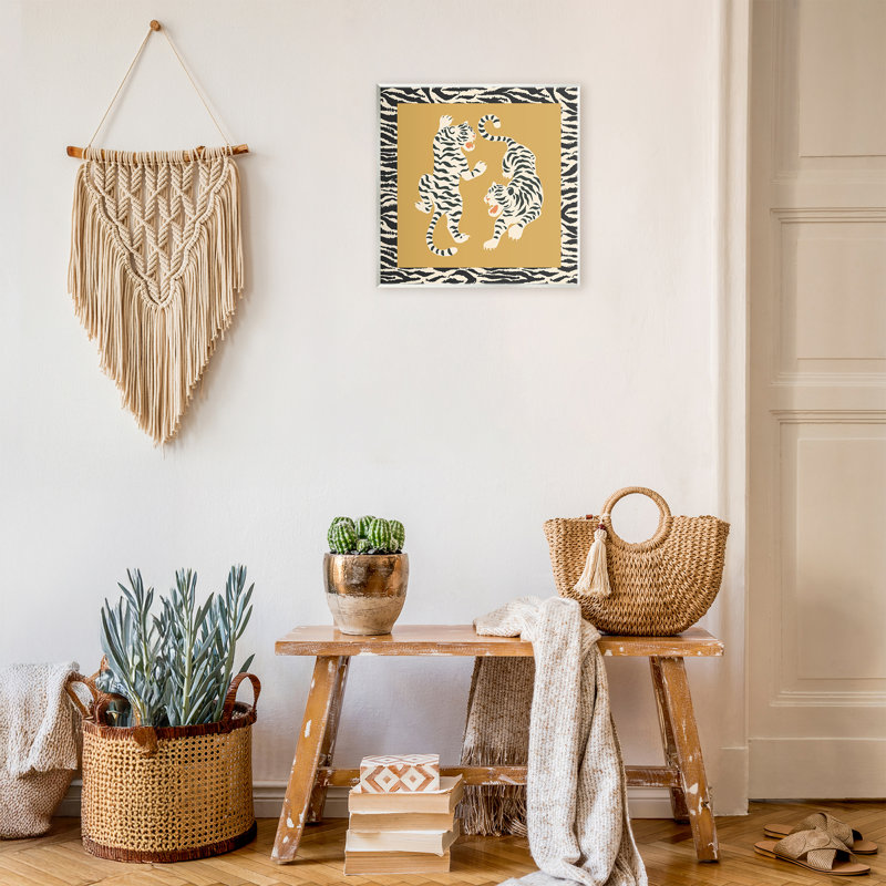 Plaque murale Boho Twin Tiger Stripes, design par Karolina Sato