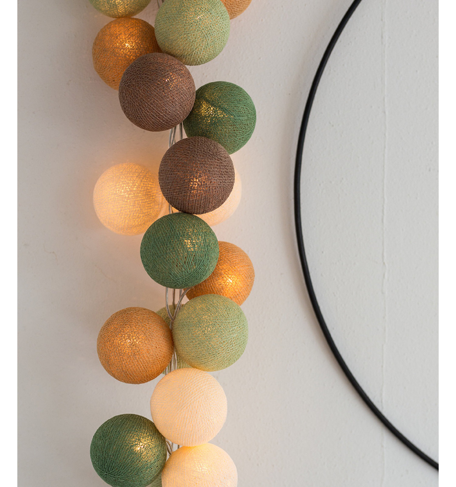 149'' Globe String Lights, White/Pink/Yellow, 5" H x 149" L x 5" D, 20 Lights
