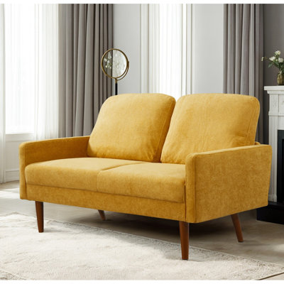 Canapé en velours de style européen avec un design épuré, une touche moderne et rétro, un canapé rembourré à 2 places, des sièges de salon chic pour la maison, un appartement ou un bureau