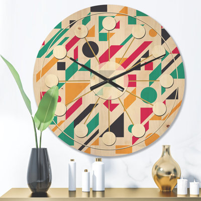 Horloge murale en bois Geometric Design III
