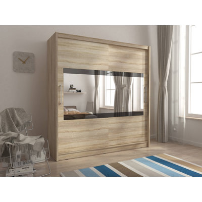 Dahabo 2 Door Solid + Manufactured Wood Wardrobe