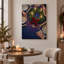 " Blue Dinner Table With Pine Wreath And Lit Christmas " Painting-693784894