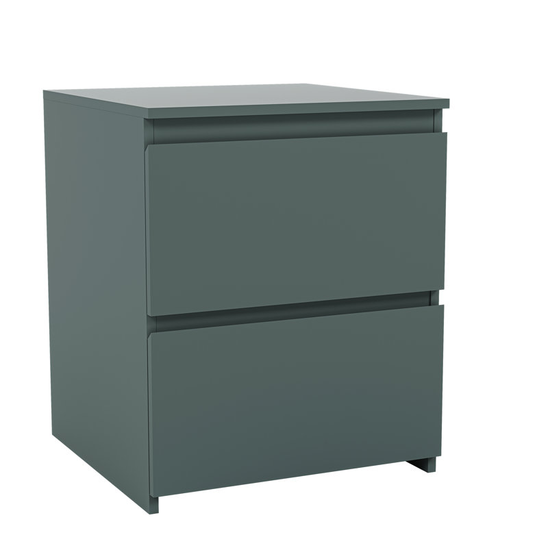 Cunha 2 - Drawer Large Bedside Cabinet Bedroom Furniture, Green