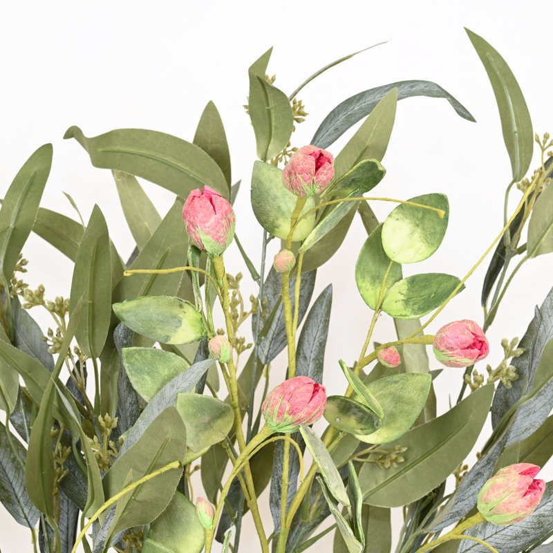 Branche de 36 po de bourgeons de verdure artificielle pour remplisseur de vase, bouquet de fleurs à longues tiges de ferme pour décorations de table de centre de table de bureau à domicile