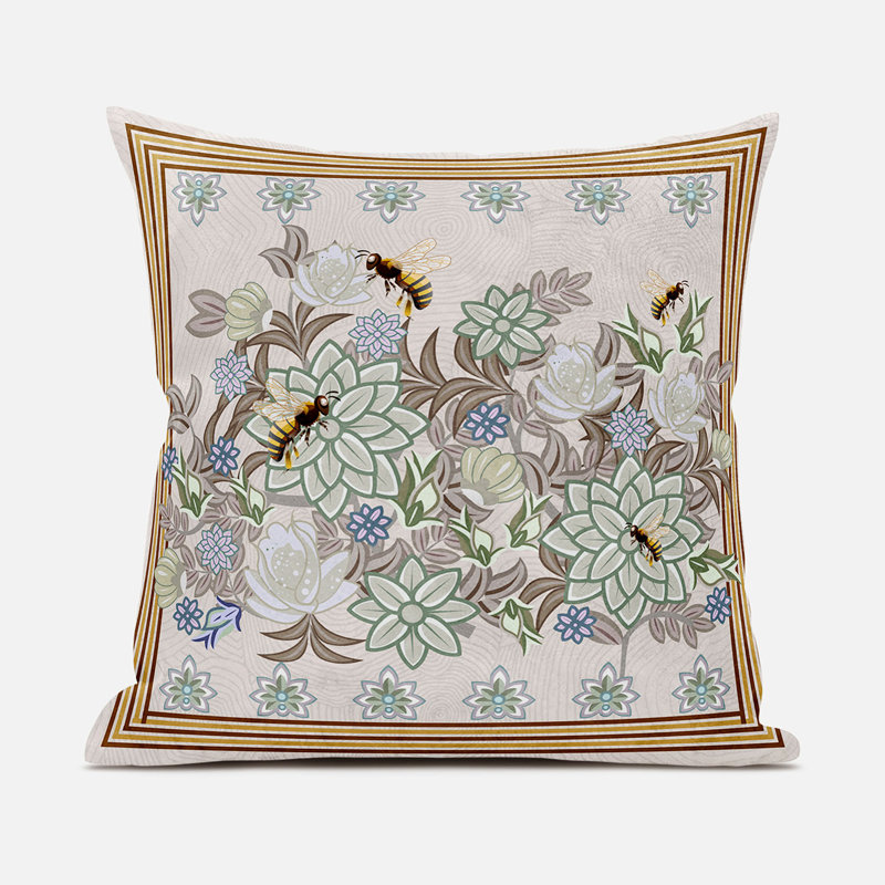 Coussin 26 po x 26 po, Vert/brun