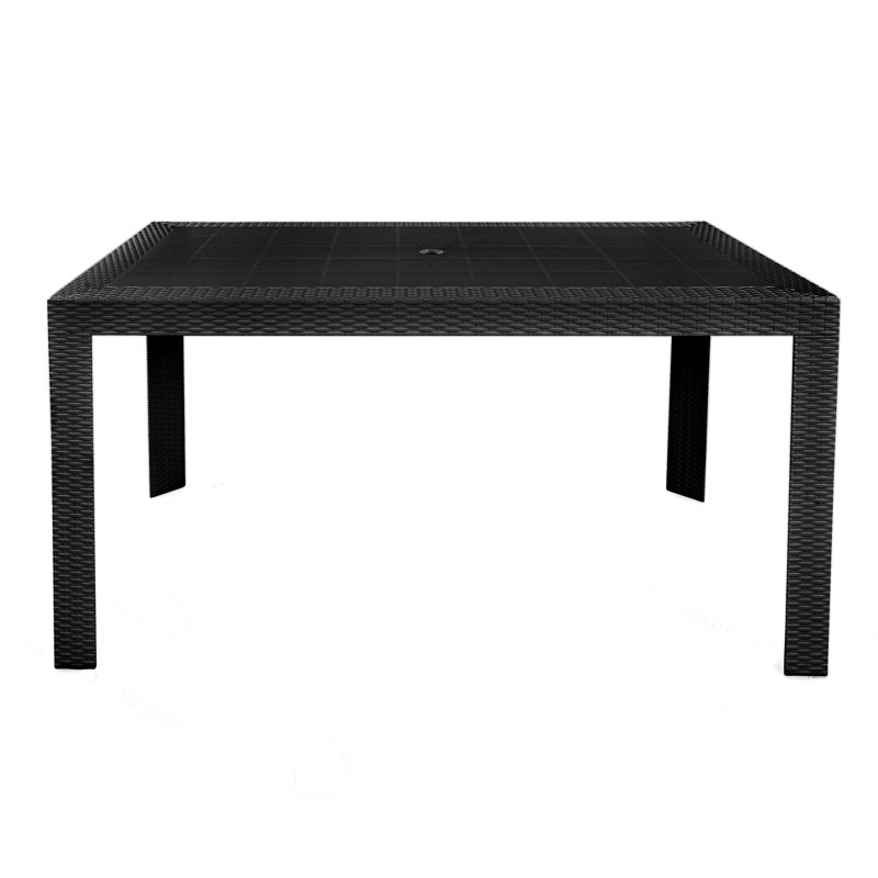 Nashia Modern Dining Table with Weave-Style Design – Durable All-Weather Polypropylene Indoor & Outdoor Table for Patio, Backyard, Garden & Balcony