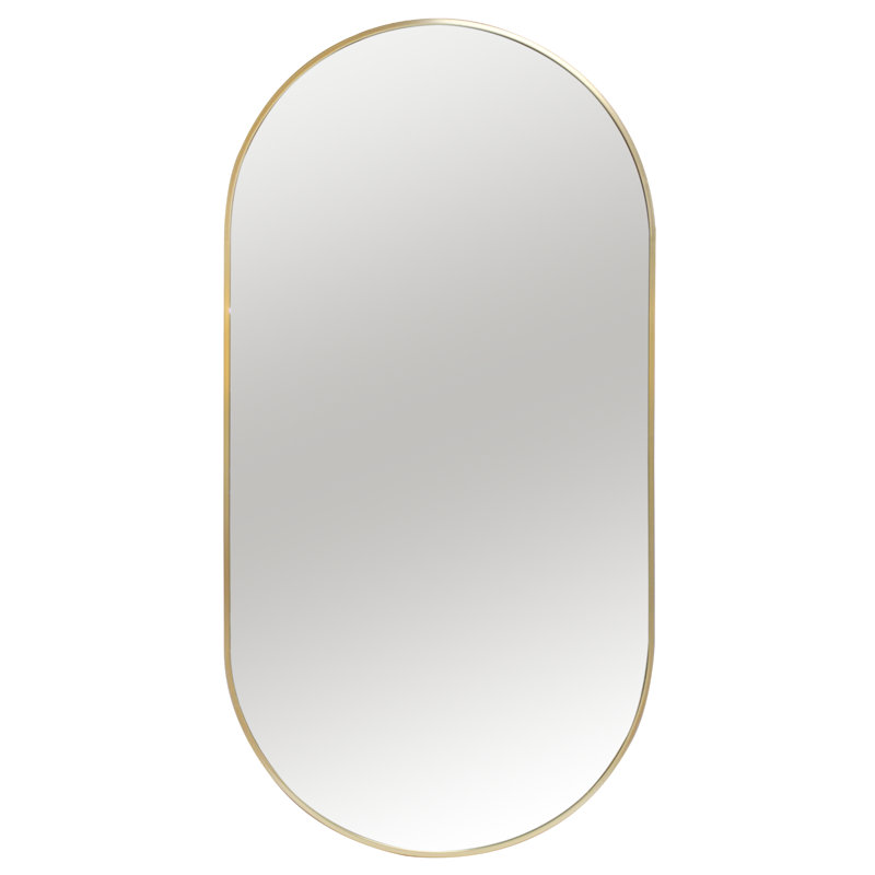 Etz Metal Wall Mirror, Gold, 80cm H x 40cm W