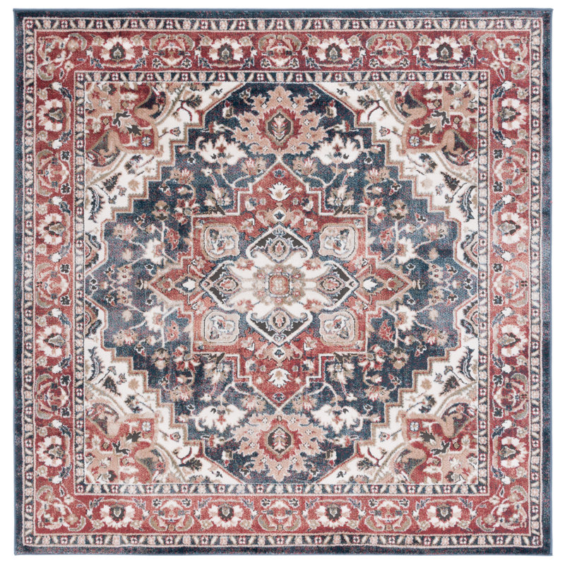 Jardines Performance Oriental Rug, Square 6'7"