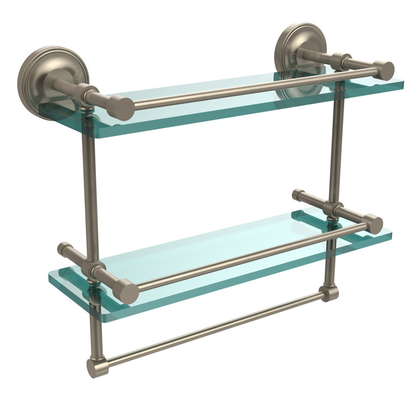 Étagère 2 pièces avec barre à serviettes Alcott, Gris mat