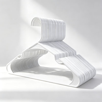 Ensemble de 100 cintres en plastique - Organisateurs de garde-robe minces et durables avec rainures d'épaule antidérapantes pour une efficacité de rangement maximale