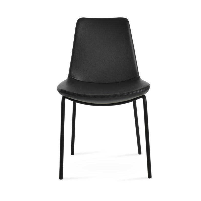 Chaise de salle à manger Eiffel Harris, Similicuir noir, Noir, noir, noir, noir