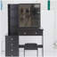 37" Middle Size Left Bedside Cabinet Vanity Table + Cushioned Stool, Extra Large Right sliding mirror, Multi Layer High Capacity Storage, Practical Fashionable Dresser, Suitable For Large Space-443787656