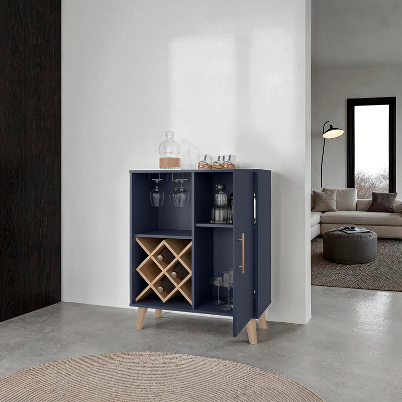 Armoire de bar H 38,6 po, 1 porte, 1 tiroir, 4 tablettes