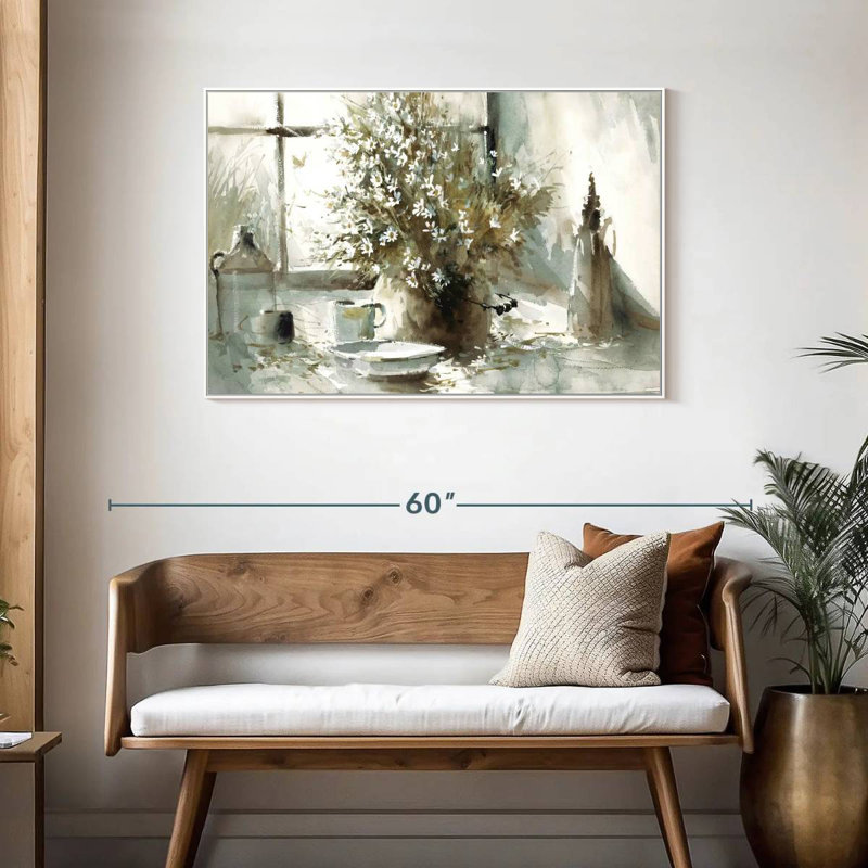 Marguerite, nature morte, Cadre flottant blanc, 43 po x 29 po