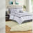 Elegant 8 Piece Bedding Set, Polyester White Comforter, Contemporary Style For Home