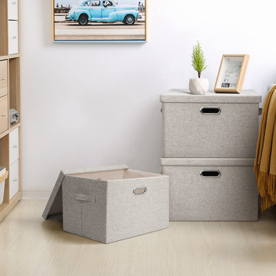 Grand 17 "bacs de rangement pliables et empilables de 36 pintes avec couvercles