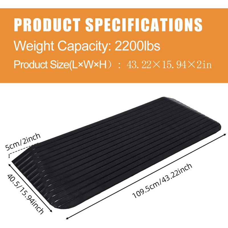 2" Rubber Rise Threshold Ramp