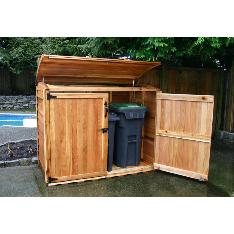 6 ft. Cedar Wood Outdoor Waste Management Storage Shed