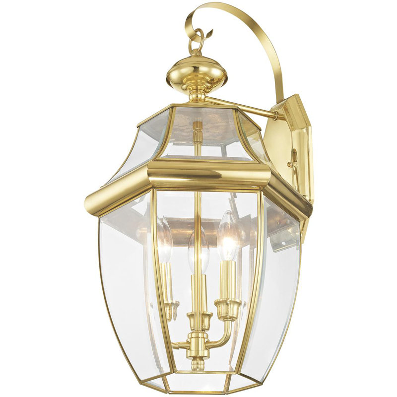 Alexavier Solid Brass Wall Light, 22.5" H x 12.5" W x 12.5" D, Brass