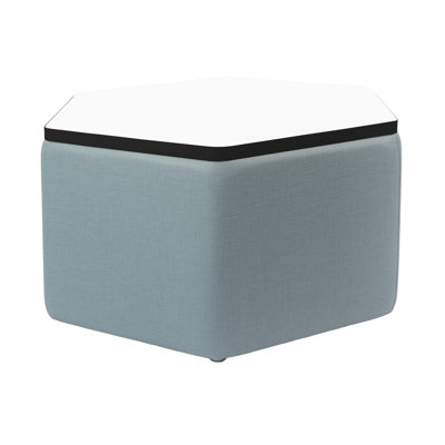 Pro Series Upholstered Hexagon Dry-Erase Ottoman Table 18" Height