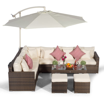 Yancey 5 Seater Rattan Corner Sofa Set