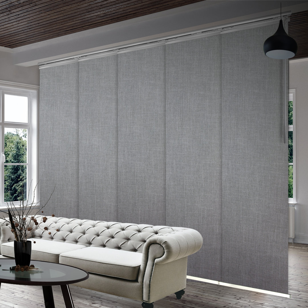 Frey 5-Panel Single Rail Panel Track Extendable 58"-110"W x 94"H, Panel width 23.5" Rod Desyne