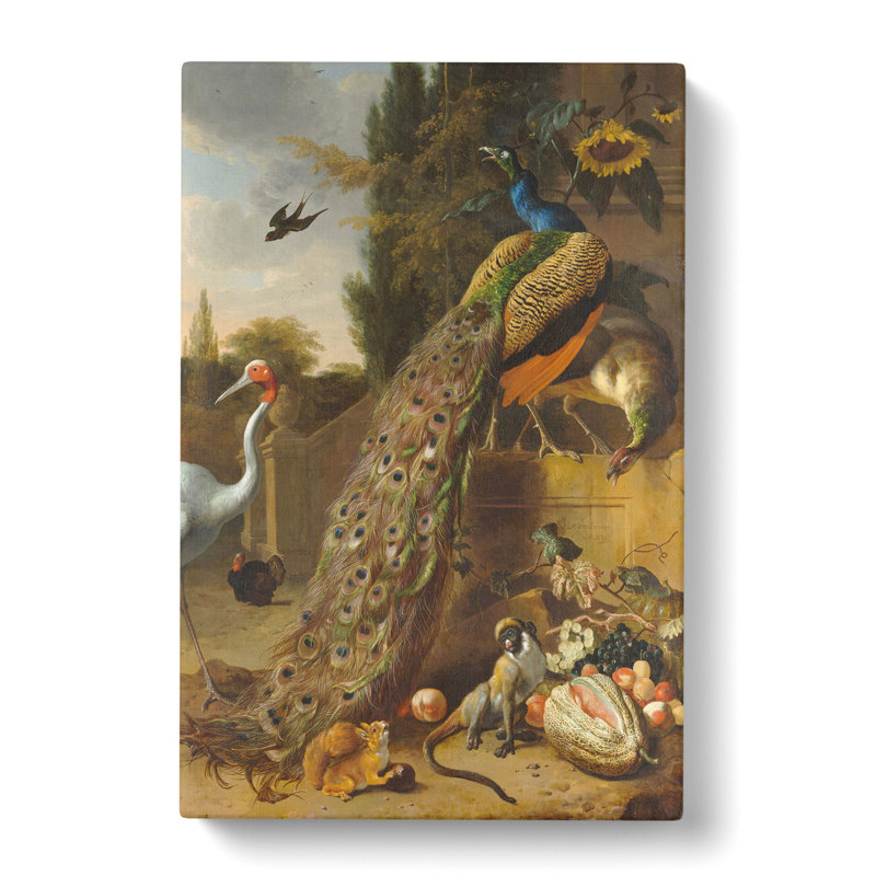Peacocks by Melchior D'Hondecoeter - Wrapped Canvas Painting, 76cm H x 50cm W x 3cm D
