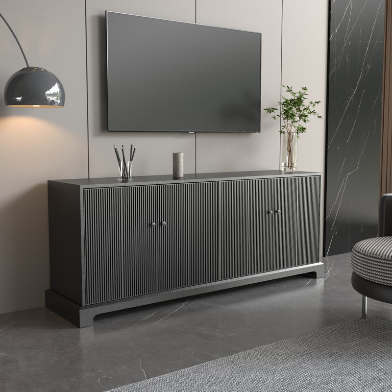 70.47" Tv Stand With Multi-grid Storage Space For Tv''s Up To 75"