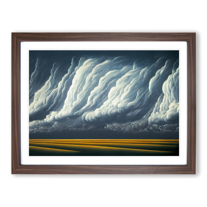 Thunderstorm Clouds Vol.1 1 Piece Single Picture Frame Wall Art, 25cm H x 34cm W x 2cm D, Walnut Framed