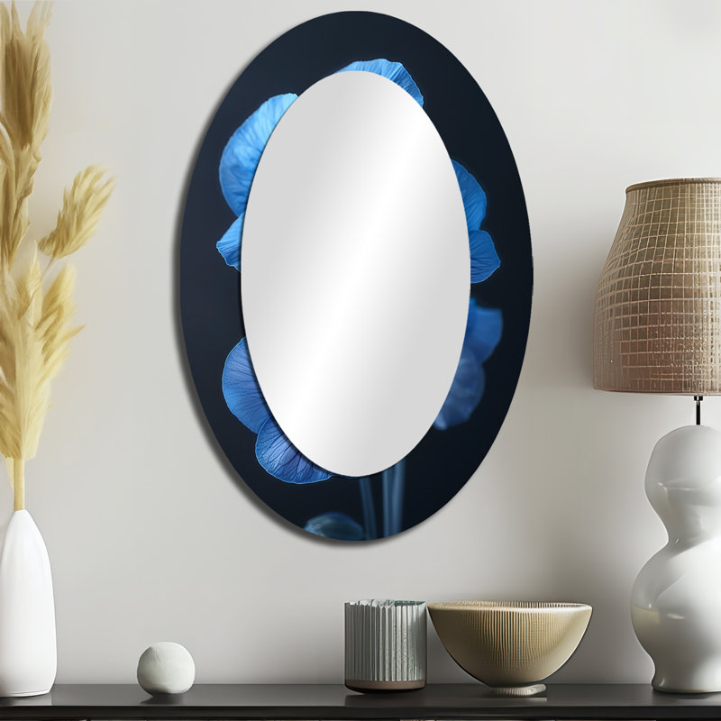 Miroir mural bleu traditionnel, 36 po x 24 po