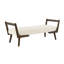Banc de 52 po Mid-Century avec pieds en bois de noyer