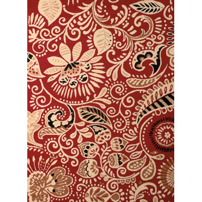 Tapis rouge à motif floral Carlile