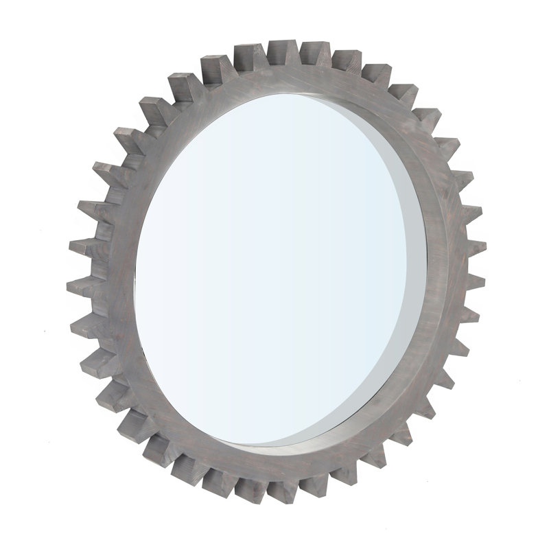 Vintage Wood Hanging Decorative Mirror With Stunning Patchwork And Elegant Design For Various Spaces