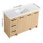 Meuble-lavabo autoportant simple 48 po avec lavabo en résine, meuble-lavabo autoportant avec 3 portes, 3 tiroirs et 2 tablettes réglables